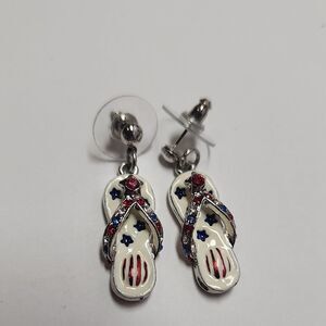 Red White and Blue Flip Flop Earrings